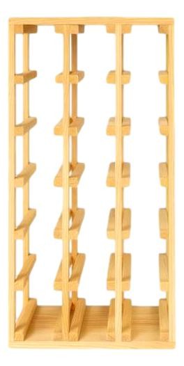 18 Bottle Lattice in Pine Natural Finish