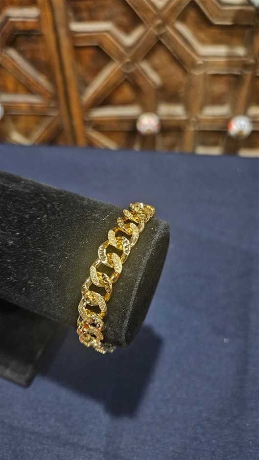 18KGF/ITALY yellow Gold Filled bracelet(stamped 18KGF/ITALY)-Bonus Gift