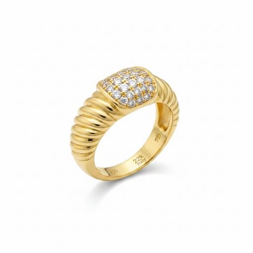 22K/Italy Gold Filled Ring -(stamped 22K/Italy)-Warranty Quality-6 US