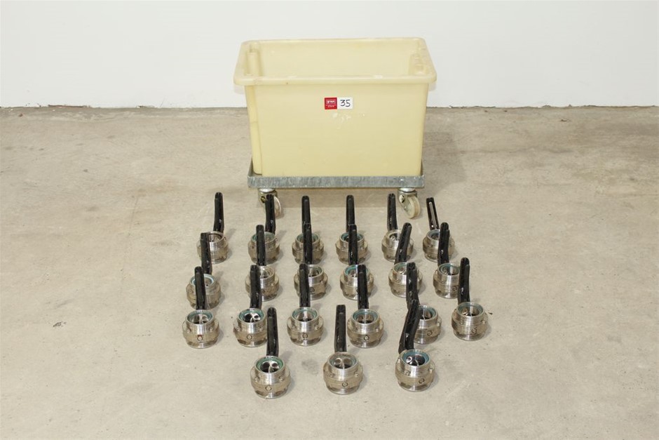 Bucket & Trolley With Quantity Of Stainless Steel Valves