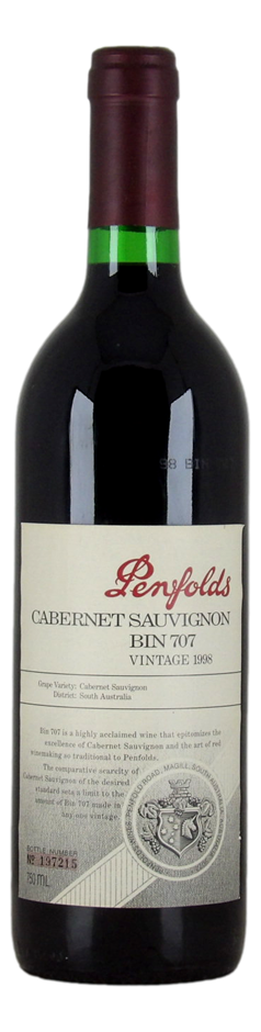 Penfolds Bin 707 Cabernet Sauvignon 1998 (1x 750mL), SA.