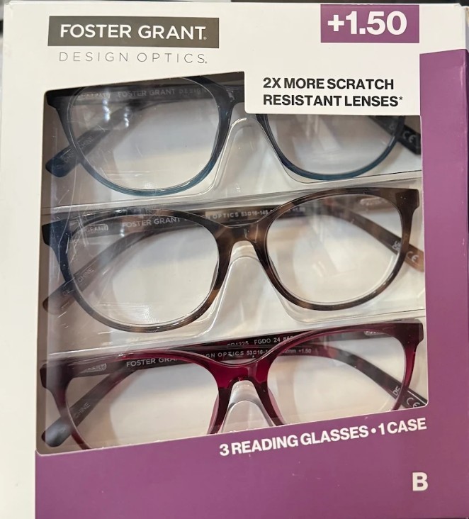 FOSTER GRANT Design Optics by Foster Grant Plastic Reading Glasses 3-Pack w