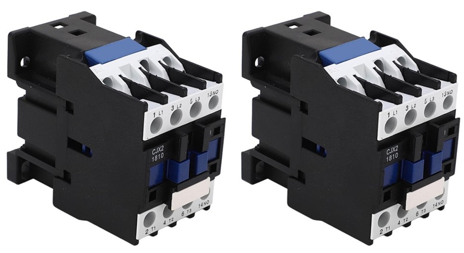 2x AC Contactor 3 Pole 18A AC380V DIN Rail Mount Industrial Motor Power Con