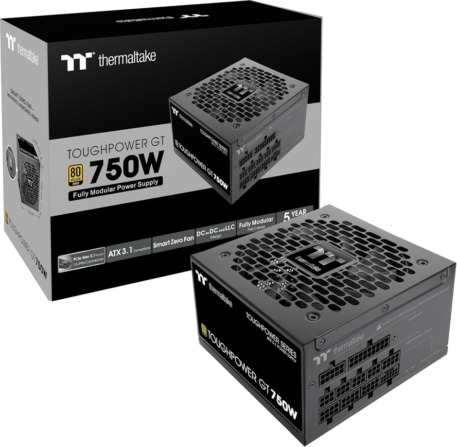 Thermaltake Toughpower GT 750W ATX 3.1 Standard Power Supply; 80 Plus Gold