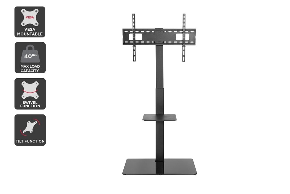 Kogan TV Stand Mount with Shelf for 37" to 70" TVs. NB: damaged packaging.