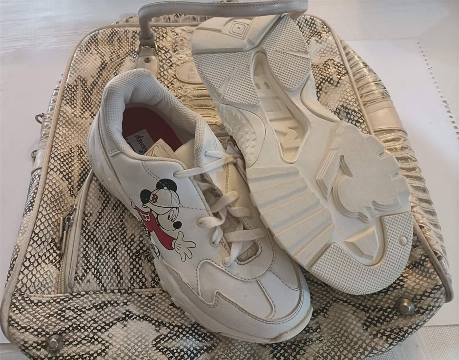 MLB X Disney Shoes Size 8 US , As New Ex Display RRP 200 and Adorne Bag