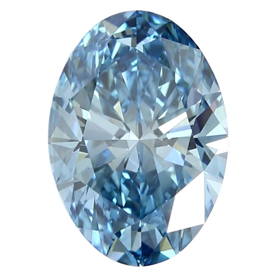 2.21 Carat Oval Cut Diamond Fancy Vivid Blue /VS2