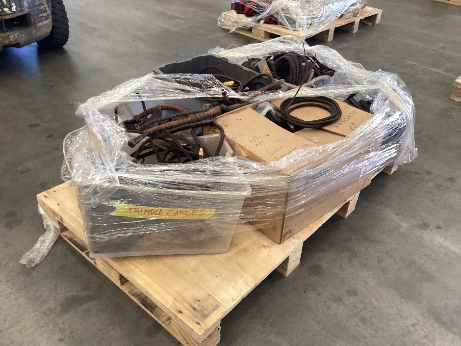 <p>Pallet containing miscellaneous items cables, wiring harnesses, hoses</p