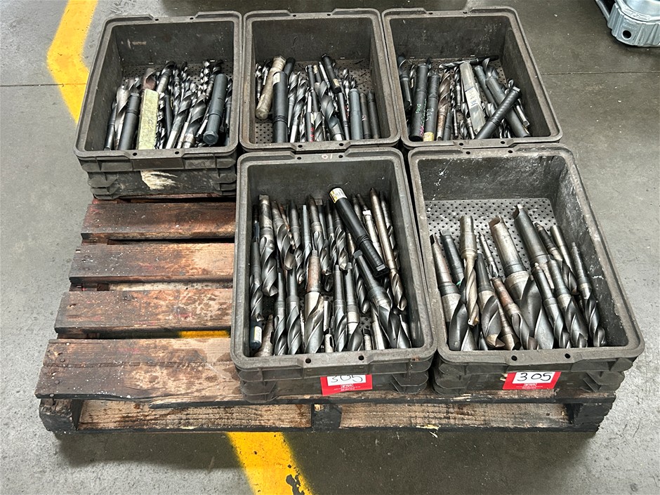 5 x Crates of Assorted Moorse Taper Drill Bits