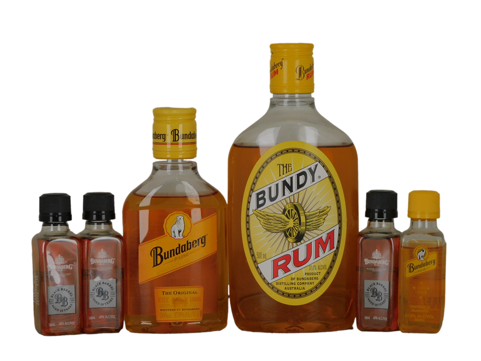 Bundaberg Rum Pack (1x 500mL + 1x 200mL + 4x 50mL), QLD.