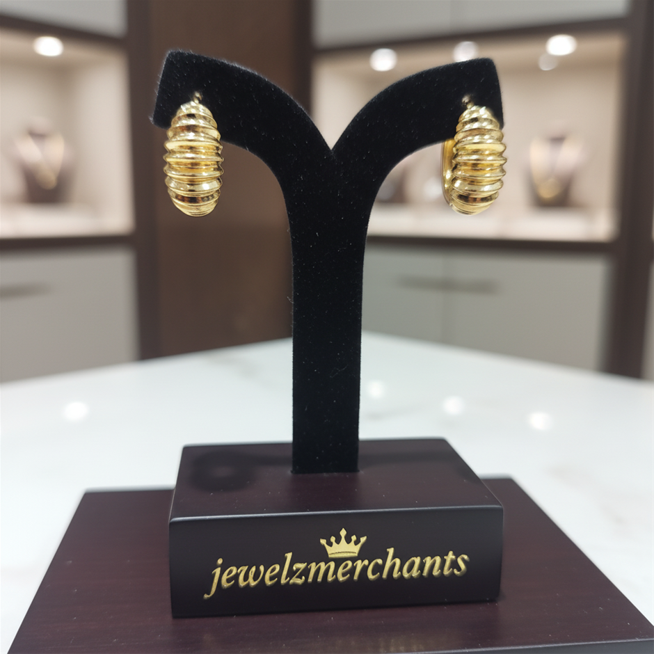 22K/Italy Gold Filled Earring -(stamped 22K/Italy)-Warranty Quality-Bonus