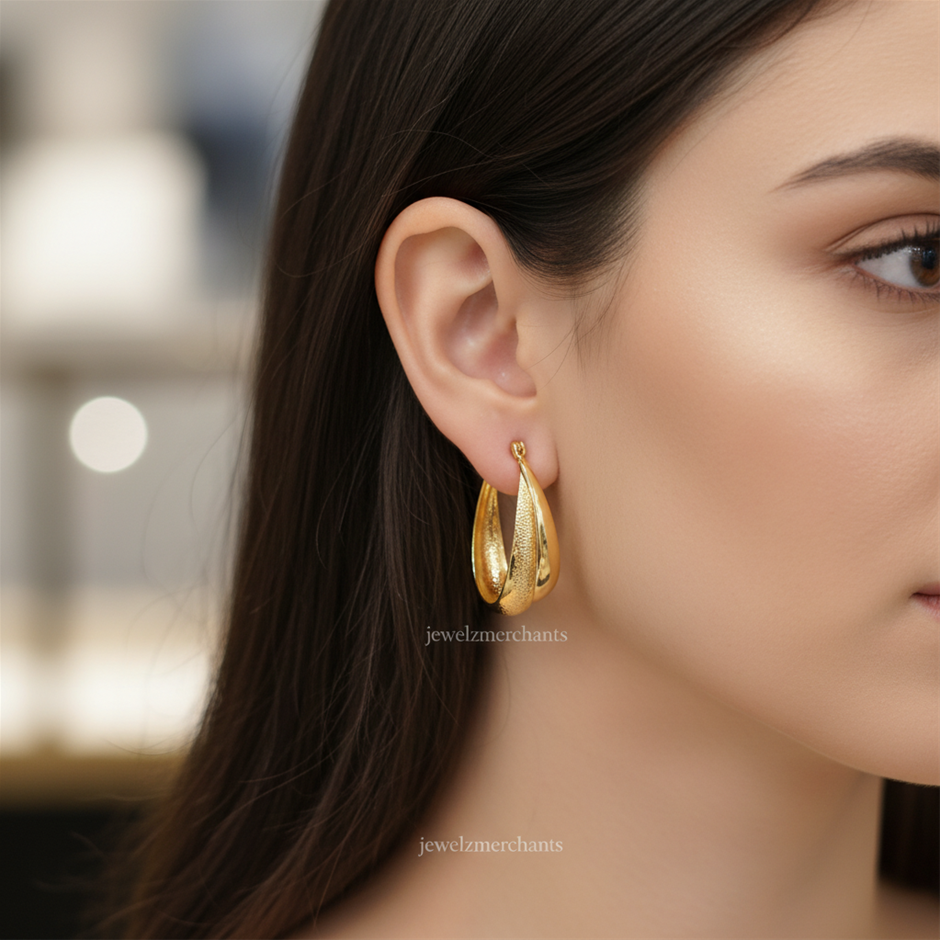 22K/Italy Gold Filled Earring -(stamped 22K/Italy)-Warranty Quality-Bonus