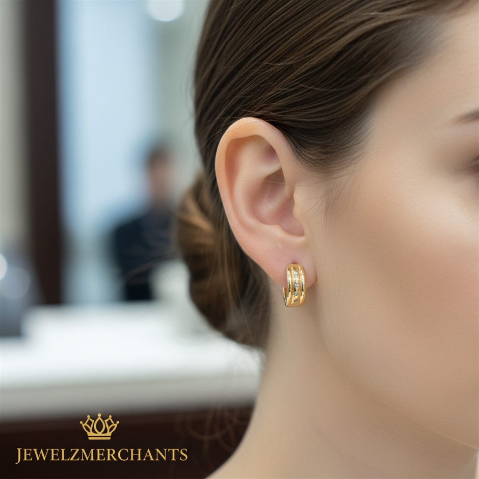 22K/Italy  Gold Filled Earring -(stamped 22K/Italy)-Warranty Quality-Bonus