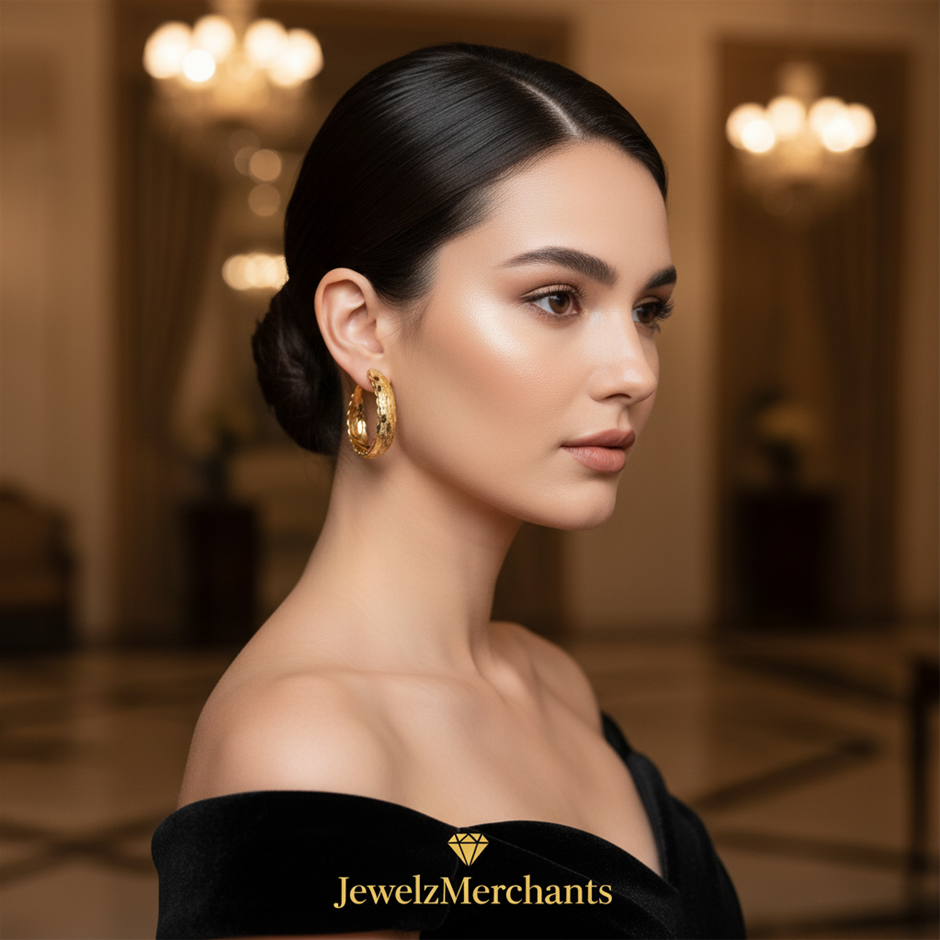 22K/Italy Gold Filled Earring -(stamped 22K/Italy)-Warranty Quality-Bonus