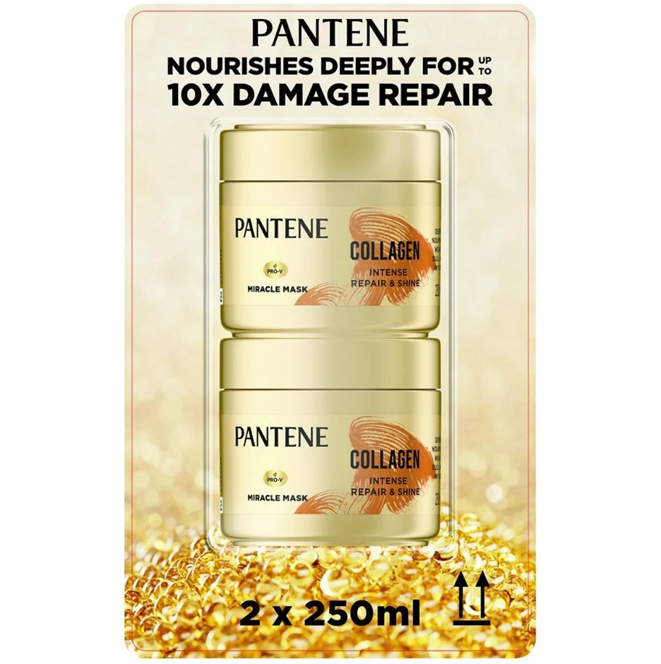 Pack of 2pc PANTENE Collagen Miracle Hair Mask, 250ml. N.B: Not in original