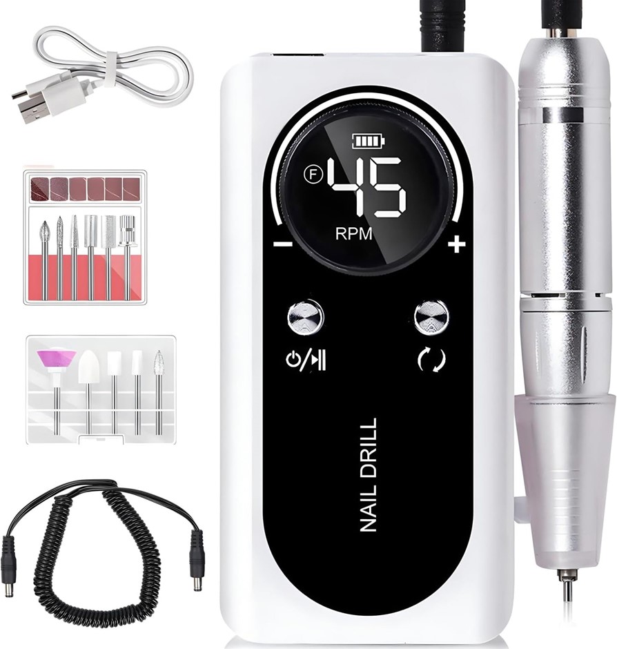 NAIL DRILL MACHINE Rechargeable Portable Nail File Electric DIY Nail Drill