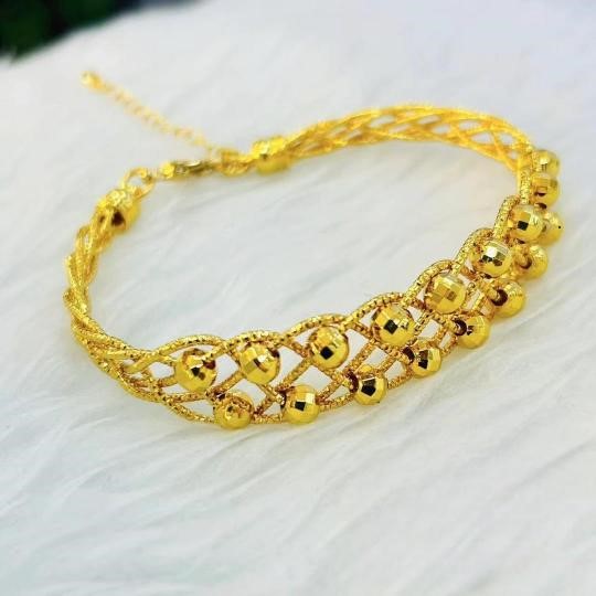 18KGF/Italy Stamped Yellow Gold Filled Bangle -Bonus Gift
