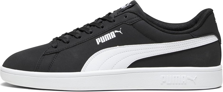 PUMA Unisex Smash 3.0 Buck Sneaker, US7/EU39, Black/White, 392336. RRP: $11