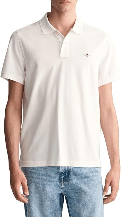 GANT Men's REG Shield SS Pique Polo Shirt, Size XL, White, 2210. Buyers No