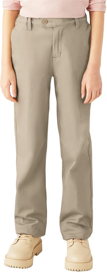 2 x DICKIES Girl's Stretch Slim Straight Pant, Size 12, Desert Sand, KP5519