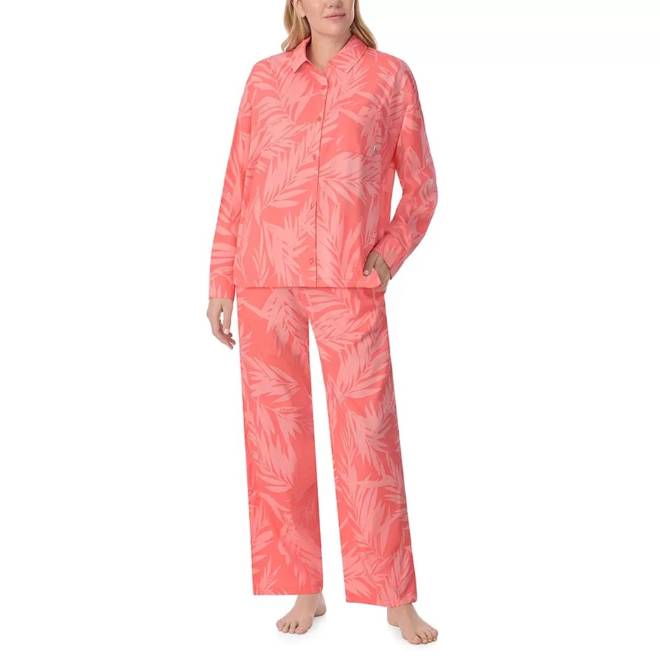 DKNY Women's 2pc Cotton Blend PJ Set, Size L, Coral. Buyers Note - Discoun