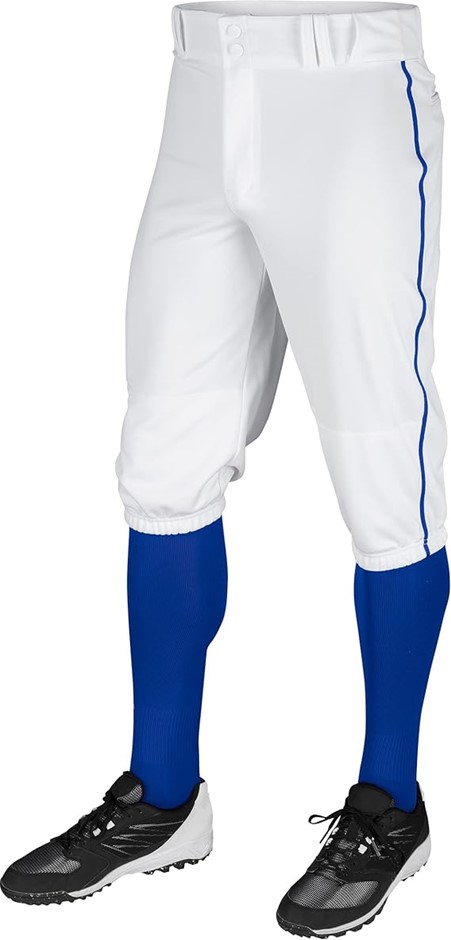 CHAMPRO Men's Adult Triple Crown Knicker, Small, White/Royal Pipe, BP101.