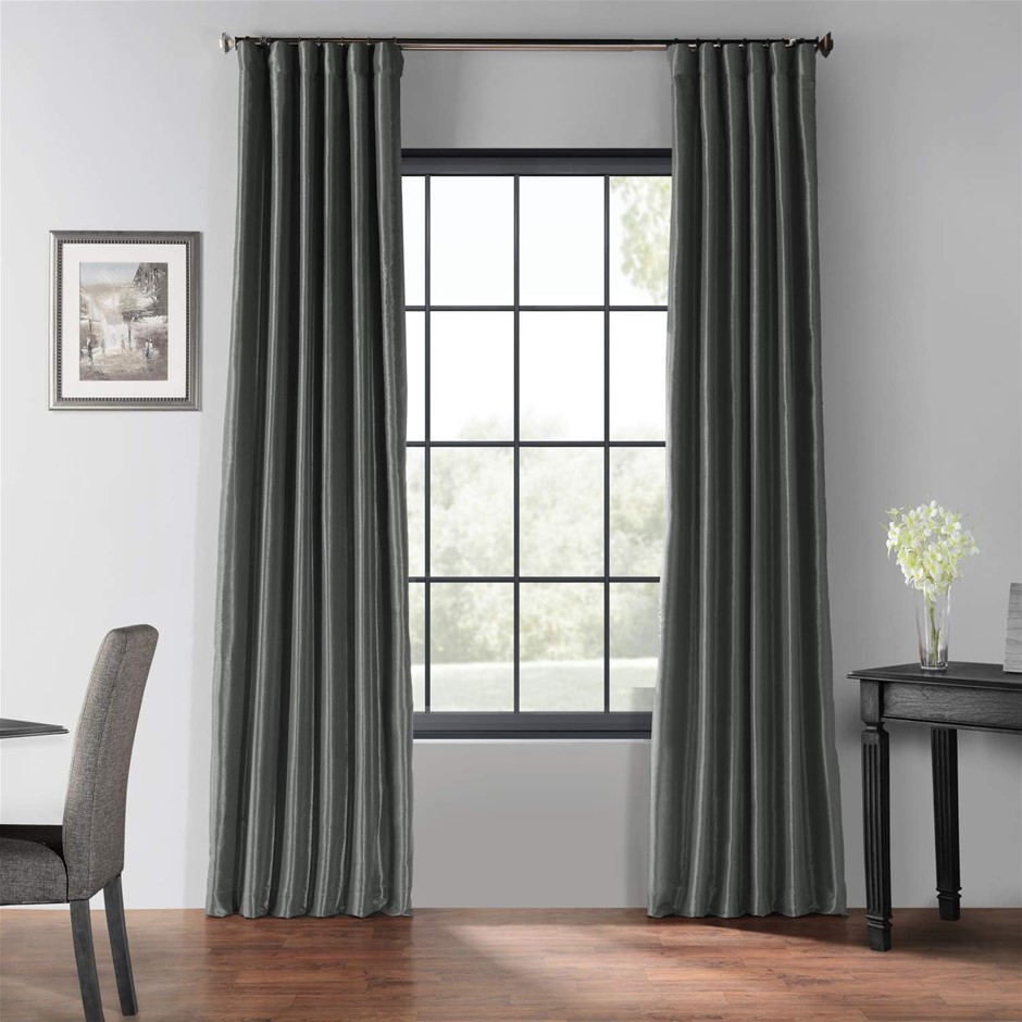 HALF PRICE DRAPES Half Price Drapes Faux Silk Blackout Curtains 108 Inches