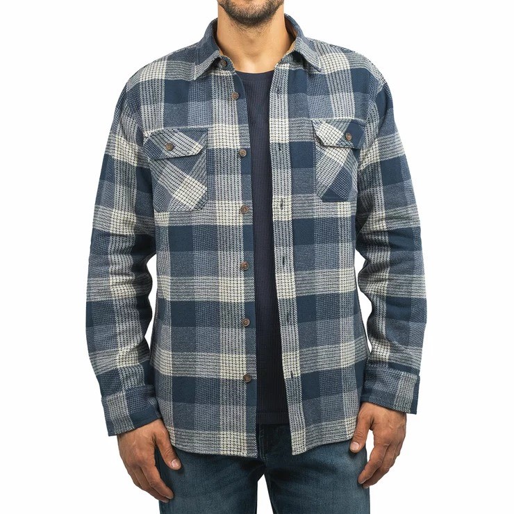 JACHS Men's Shirt & Thermal Pack, Size M, Incl: Flannel & Crew Thermal, Nav