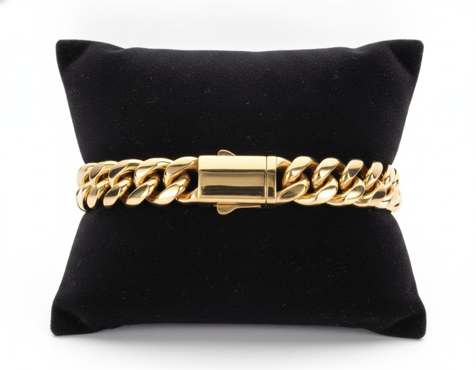 18k Italy Stamped Yellow Gold Filled Bracelet-Quality Guarantee-17.5cm