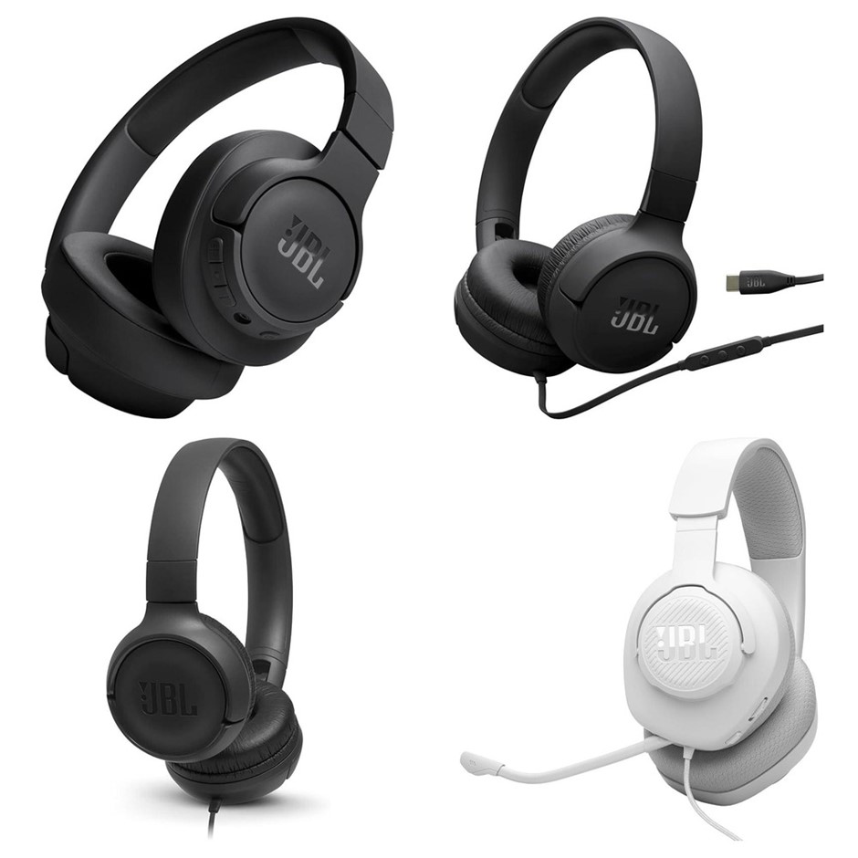 4 x JBL Headphones. 1 x JBL Tune 720BT Wireless Headphones. 1 x JBL Tune 52