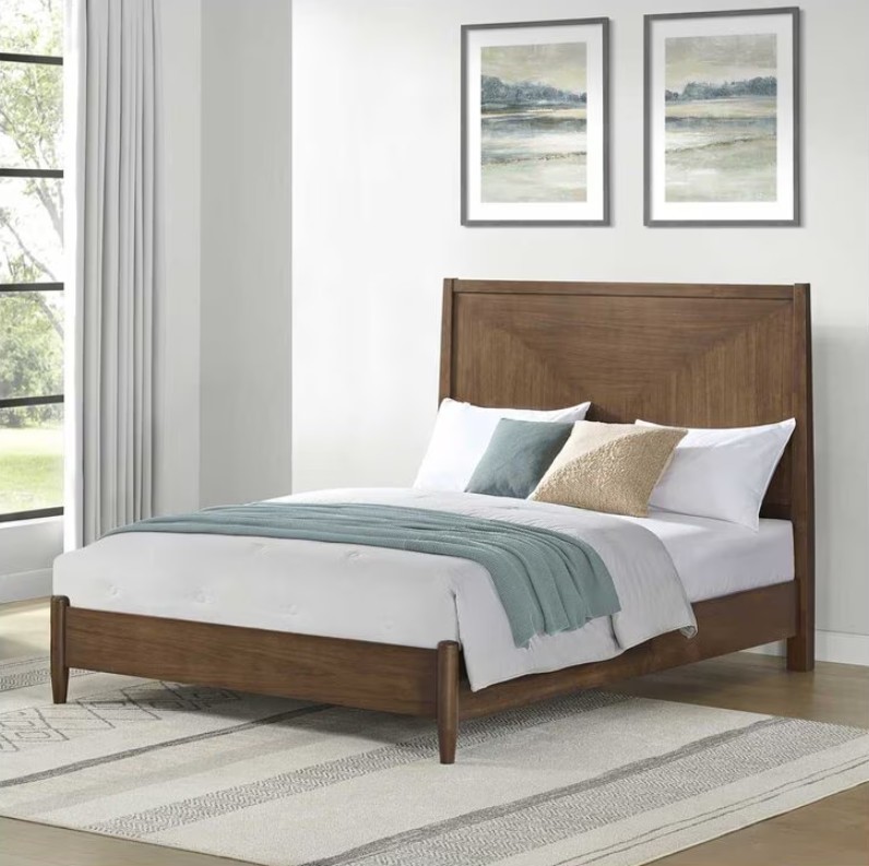 UNIVERSAL BORADMOORE Powell Queen Wooden Bed Frame. N.B: Retail return.