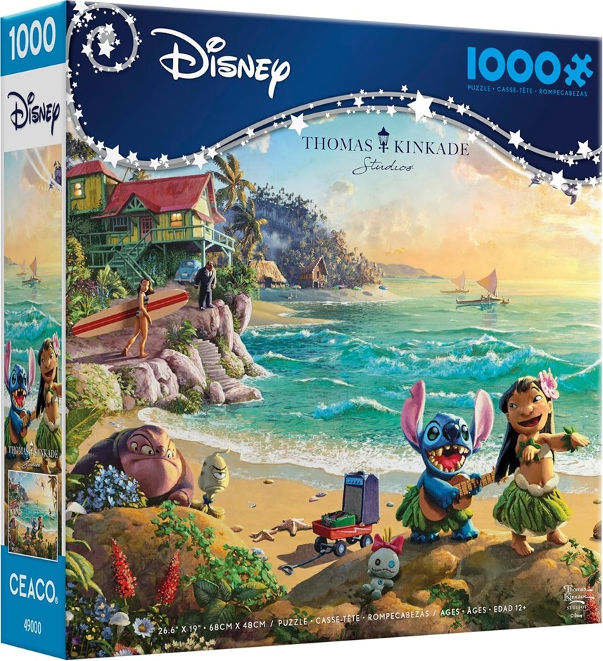 CEACO THOMAS KINKADE STUDIOS Disney Lilo & Stitch,1000 Piece Jigsaw Puzzle.