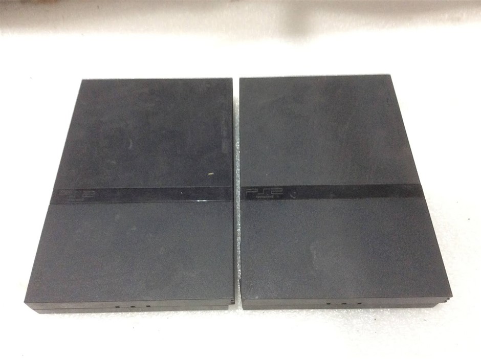 Sony PlayStation 2 SCPH-77002 and SCPH-70002 Slim Consoles (Lot of 2)