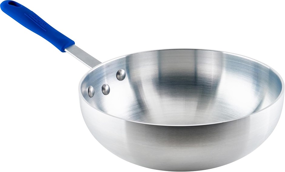 WINCO Aluminum Stir Fry Pan, 11-Inch, Silver.