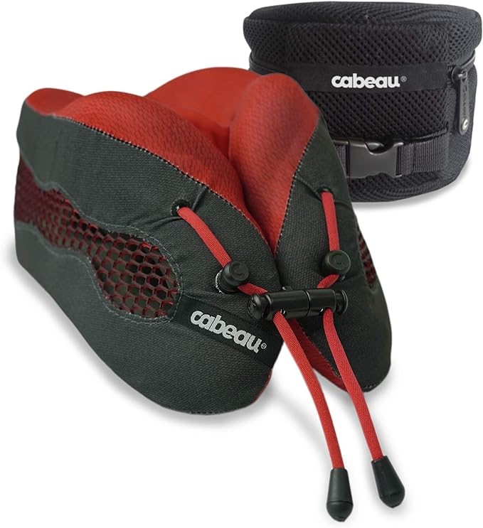 CABEAU Evolution Cool 2.0 Memory Foam Neck Travel Pillow - Red NB: no packa