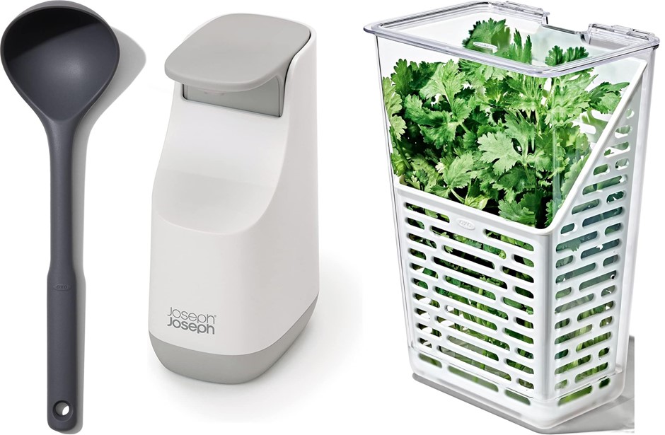 BUNDLE: JOSEPH JOSEPH Slim Soap Dispenser, OXO Good Grips Silicone Ladle &