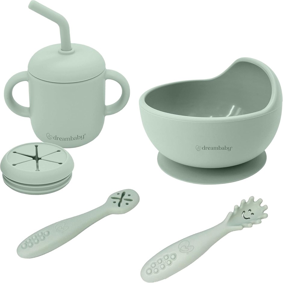 DREAMBABY Mess-Free Toddler Silicone Meal Set: Suction Bowl, Cutlery + Snac