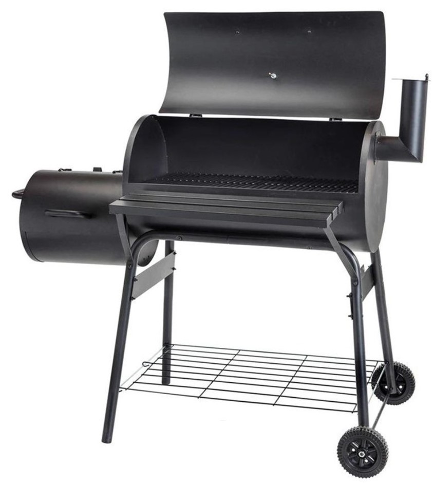 Charmate Offset Wood Charcoal Smoker Meat Grill Portable Outdoor Barbecue B