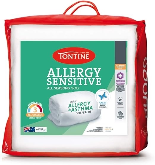 TONTINE All Seasons Allergy Sensitive Quilt- Medium Weight Rating, Anti Mi