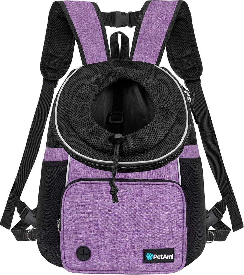PetAmi Front Carrier Backpack for Dogs and Cats, Adjustable Ventilated Pet
