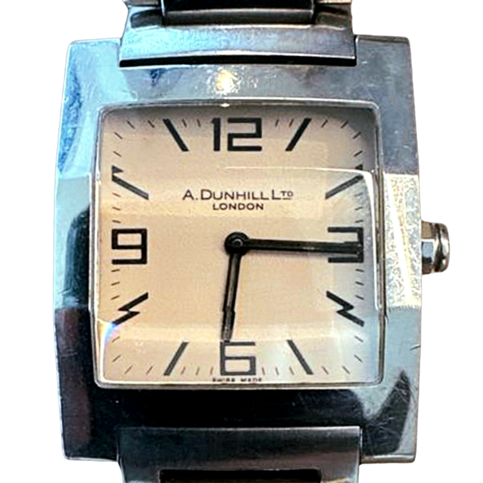 ALFRED DUNHILL CLASSIC 8022 28X38MM STAINLESS STEEL 8022 WHITE DIAL BXP&COA
