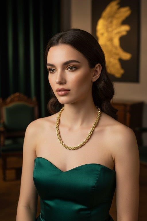 14K/Italy Stamped Yellow Gold Filled Rope Chain -45cm-Bonus Gift