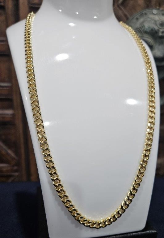 14K/Italy Stamped Yellow Gold Filled Cuban Chain -60cm-Bonus Gift