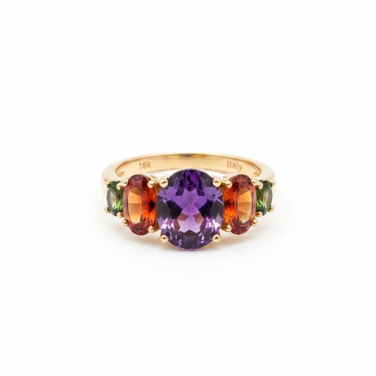 18K/Italy 3.5ctw Oval Cut Yellow Gold Filled Ring Warranty Quality-6US