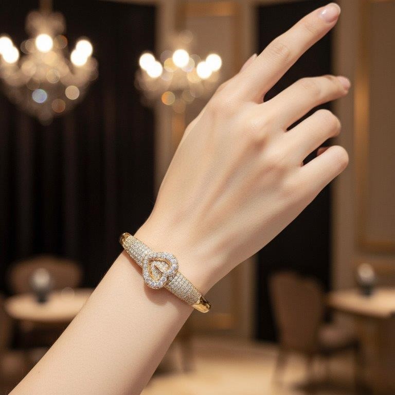18K/ITALY Rose Gold Filled bangle -(stamped 18K/ITALY)-Bonus Gift