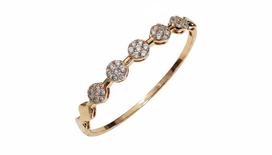 18K/ITALY Rose Gold Filled bangle -(stamped 18K/ITALY)-Bonus Gift