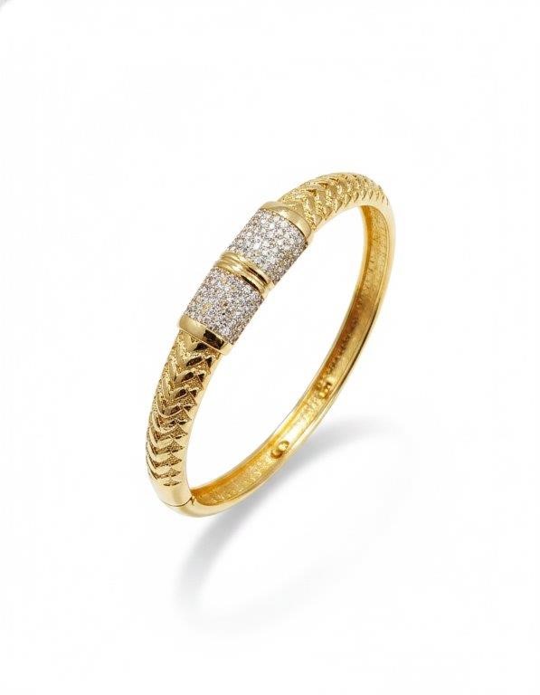 18K/ITALY Rose Gold Filled bangle -(stamped 18K/ITALY)-Bonus Gift