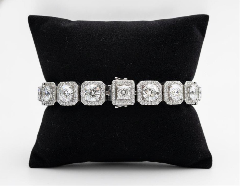18k White Gold Filled Bracelet stamped(18K)-17.5cm