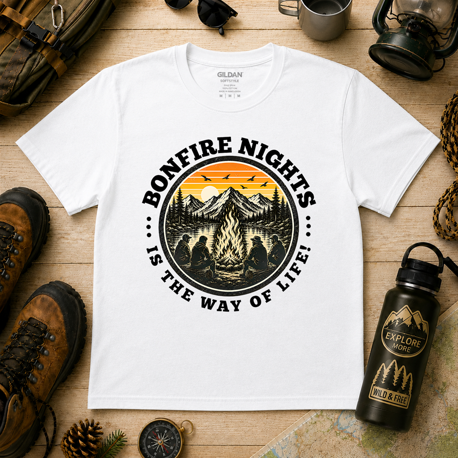 "Bonfire Nights Is The Way Of Life T-Shirt!" Outdoor's Adventure - Large