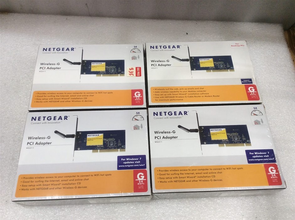 Netgear WG311 Wireless-G PCI Adapter - New (Lot of 4)